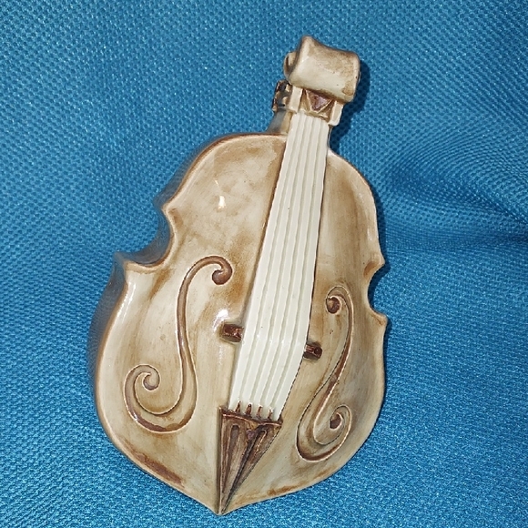Vintage Fitz and Floyd Brown Ceramic Violin Home Decor. 8" - Picture 1 of 4